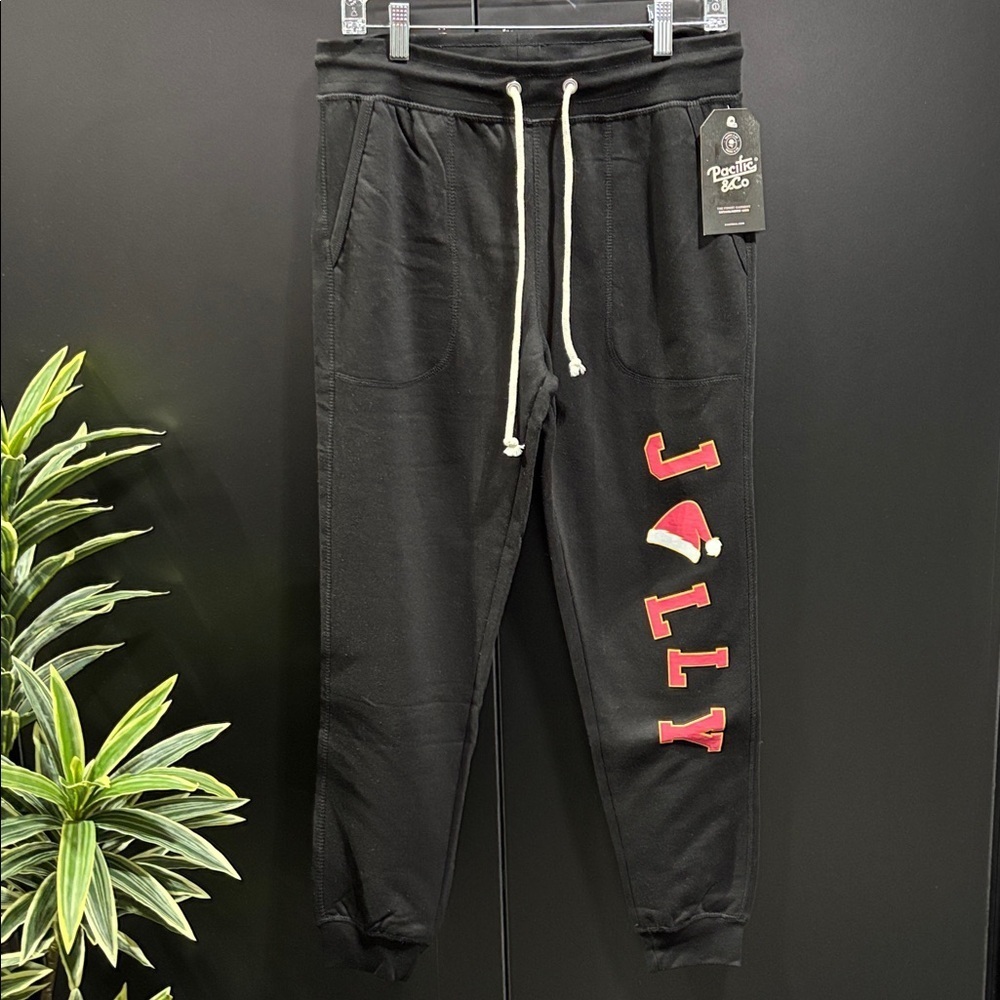 Pacific & Co.JOLLY screenprint joggers,elastic draw cord,elastic cuffs,pockets